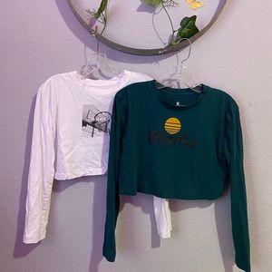 2 cute long sleeve crop tops✨